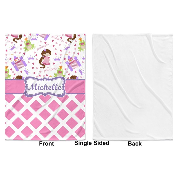 Princess & Diamond Print Baby Blanket (Single Side - Printed Front, White Back)