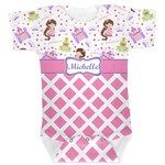 Princess & Diamond Print Baby Bodysuit 3-6 (Personalized)