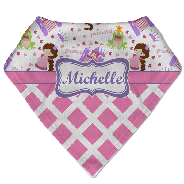 Custom Princess & Diamond Print Bandana Bib (Personalized)