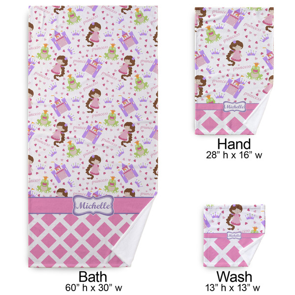 Princess & Diamond Print Bath Towel Sets - 3-piece - Approval
