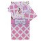 Princess & Diamond Print Bath Towel Set - 3 Pcs (Personalized)
