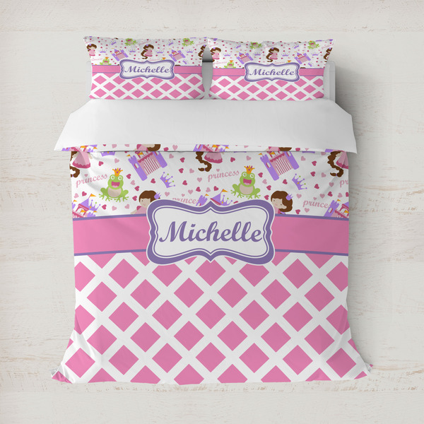 Custom Princess & Diamond Print Duvet Cover (Personalized)