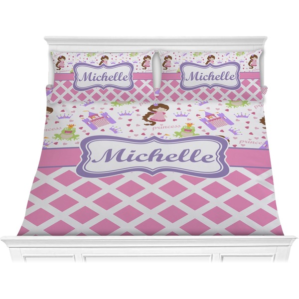 Custom Princess & Diamond Print Comforter Set - King (Personalized)