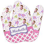 Princess & Diamond Print Baby Bib w/ Name or Text