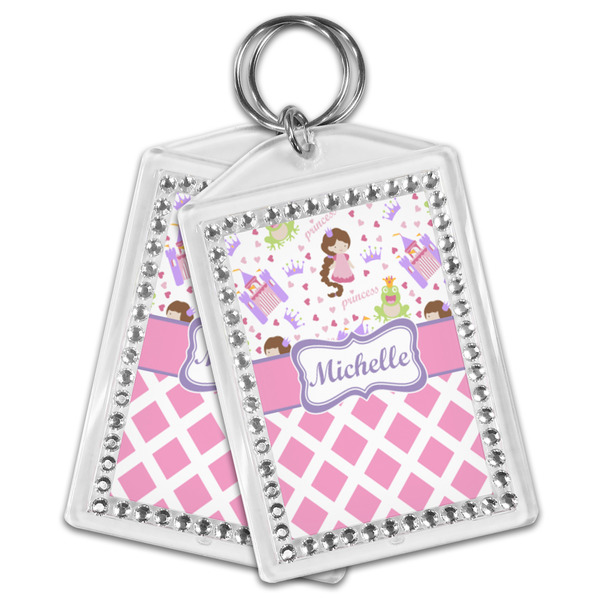 Princess & Diamond Print Bling Keychain - MAIN
