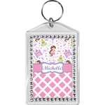 Princess & Diamond Print Bling Keychain (Personalized)