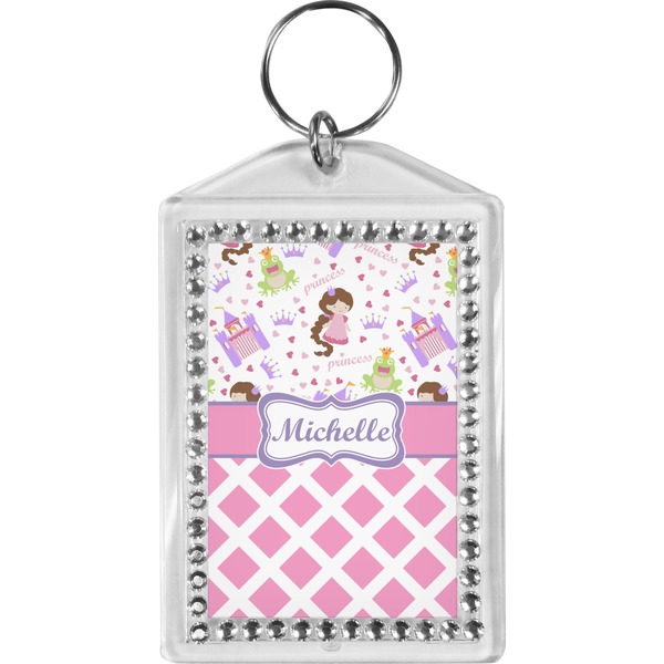 Custom Princess & Diamond Print Bling Keychain (Personalized)