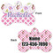 Princess & Diamond Print Bone Shaped Dog Tag - Front & Back