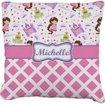 Princess & Diamond Print Faux-Linen Throw Pillow 26" (Personalized)