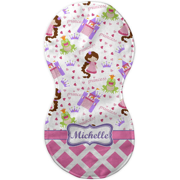 Princess & Diamond Print Burp Peanut Shaped Flat