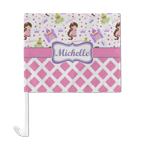 Princess & Diamond Print Car Flag - Large - FRONT