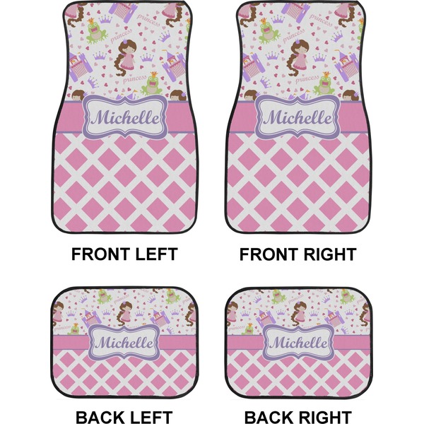 Princess & Diamond Print Car Floor Mats Set (2F + 2B)