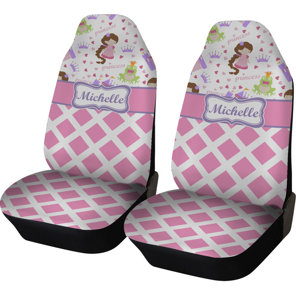 Custom Princess & Diamond Print Car Seat Covers (Set of Two) (Personalized)