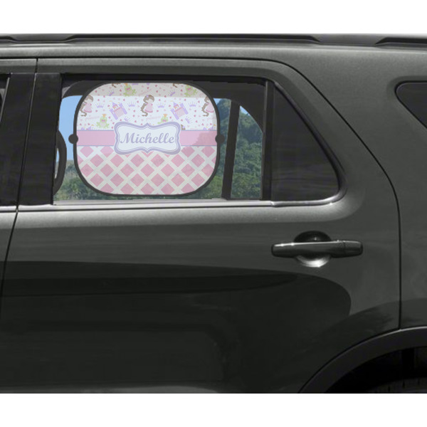 Princess & Diamond Print Car Sun Shade Black - In Car Window