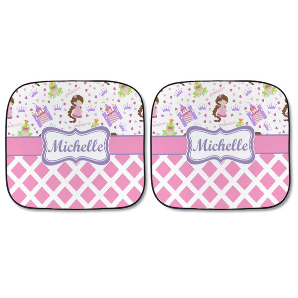 Princess & Diamond Print Car Sun Shades - FRONT