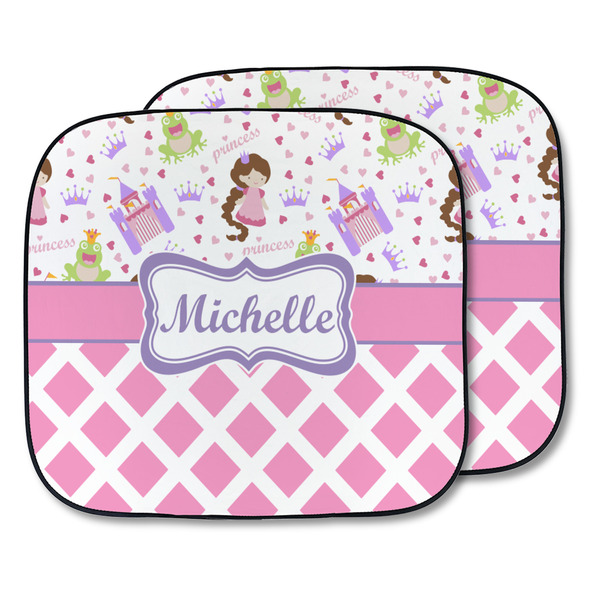 Custom Princess & Diamond Print Car Sun Shade - Two Piece (Personalized)