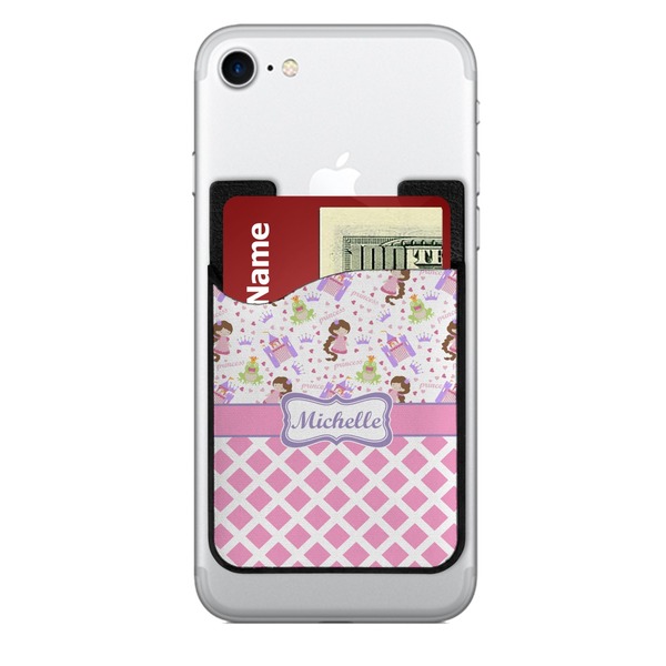 Custom Princess & Diamond Print 2-in-1 Cell Phone Credit Card Holder & Screen Cleaner (Personalized)