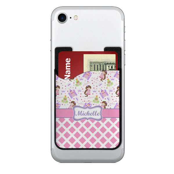 Custom Princess & Diamond Print 2-in-1 Cell Phone Credit Card Holder & Screen Cleaner (Personalized)