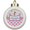 Princess & Diamond Print Ceramic Ball Ornament (Personalized)