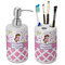 Princess & Diamond Print Ceramic Bathroom Accessories Set (Personalized)