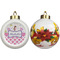 Princess & Diamond Print Ceramic Christmas Ornament - Poinsettias (APPROVAL)