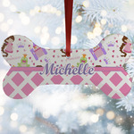 Princess & Diamond Print Ceramic Dog Ornament w/ Name or Text