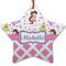 Princess & Diamond Print Star Ceramic Ornament w/ Name or Text