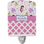 Princess & Diamond Print Ceramic Night Light (Personalized)