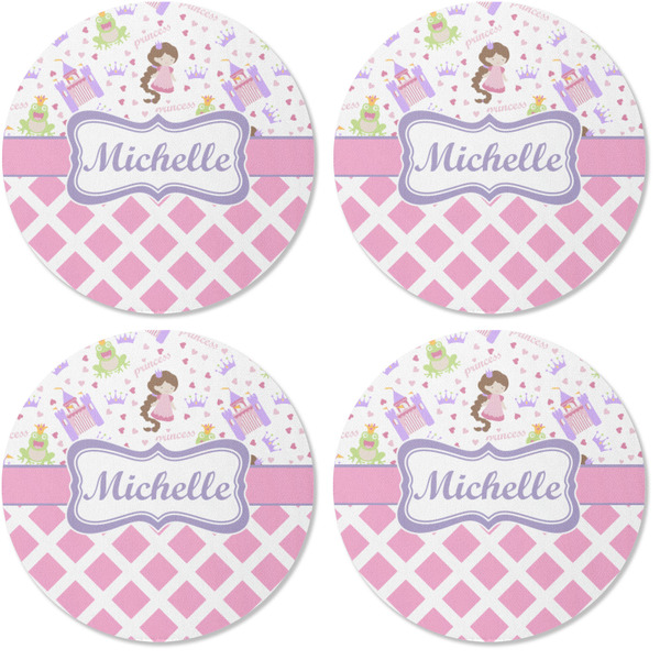 Princess & Diamond Print Coaster Round Rubber Back - Apvl
