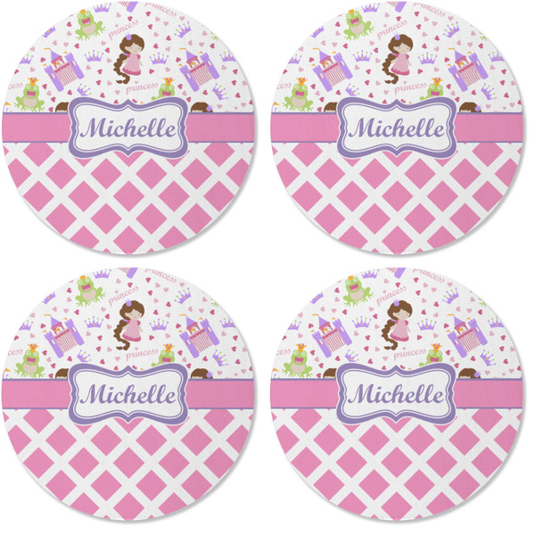 Princess & Diamond Print Coaster Round Rubber Back - Apvl