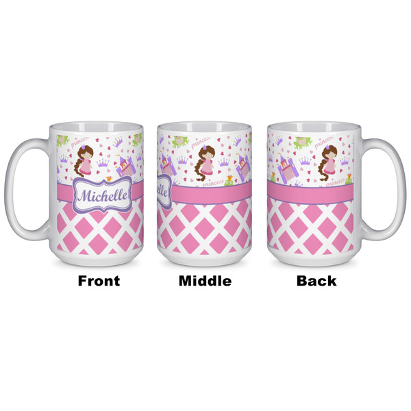 Princess & Diamond Print Coffee Mug - 15 oz - White APPROVAL