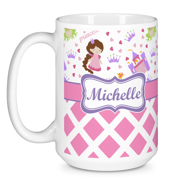 Princess & Diamond Print Coffee Mug - 15 oz - White
