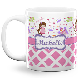 Princess & Diamond Print 20 Oz Coffee Mug - White (Personalized)