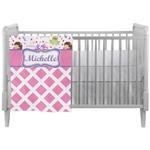 Princess & Diamond Print Crib Comforter / Quilt (Personalized)