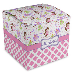 Princess & Diamond Print Cube Favor Gift Boxes (Personalized)