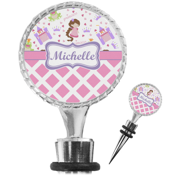 Custom Princess & Diamond Print Wine Bottle Stopper (Personalized)