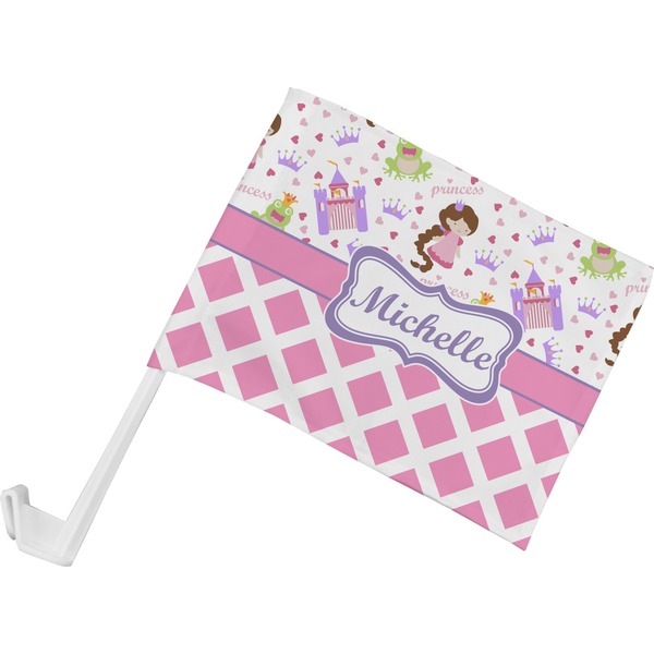 Custom Princess & Diamond Print Car Flag - Small w/ Name or Text