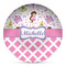 Princess & Diamond Print Microwave Safe Plastic Plate - Composite Polymer (Personalized)