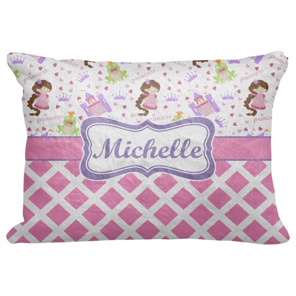Custom Princess & Diamond Print Decorative Baby Pillowcase - 16"x12" (Personalized)