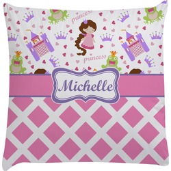 Princess & Diamond Print Decorative Pillow Case (Personalized)