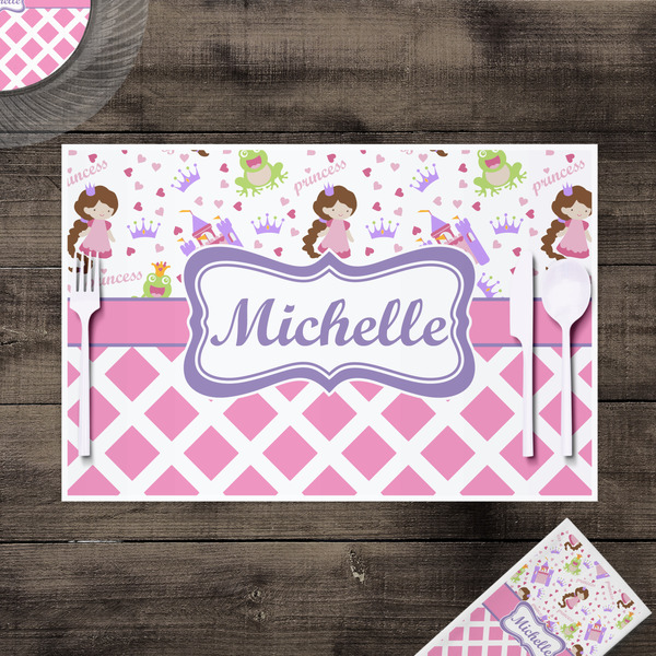 Princess & Diamond Print Disposable Paper Placemat - In Context