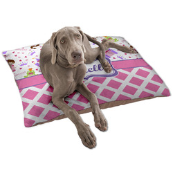 Princess & Diamond Print Dog Bed - Large w/ Name or Text