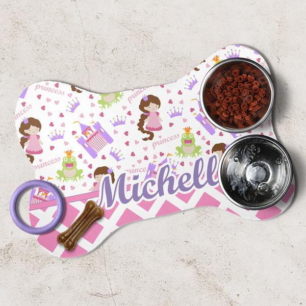 Princess & Diamond Print Dog Bone Shaped Mat Lifestyle