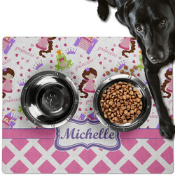 Princess & Diamond Print Dog Food Mat - Large w/ Name or Text