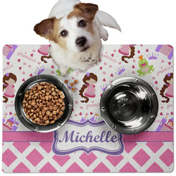 Princess & Diamond Print Dog Food Mat - Medium w/ Name or Text