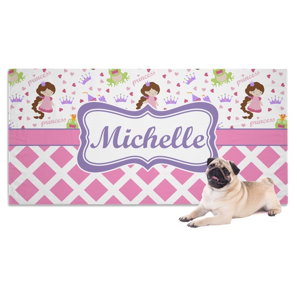 Custom Princess & Diamond Print Dog Towel (Personalized)