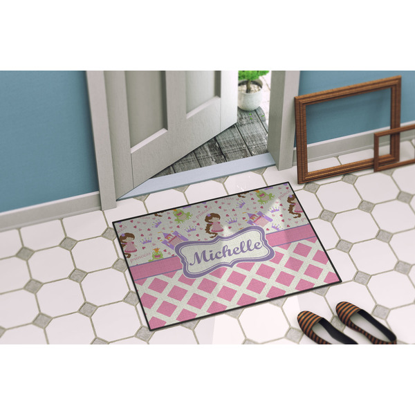 Princess & Diamond Print Door Mat Lifestyle