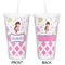 Princess & Diamond Print Double Wall Tumbler with Straw - Approval