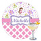 Princess & Diamond Print Printed Drink Topper - 3.5" (Personalized)