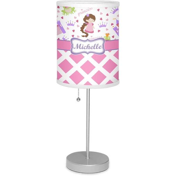 Custom Princess & Diamond Print Lamp with Drum Shade (Personalized)